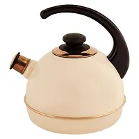 Чайник 3,5 л.(конс.ручка)-слон.кость (декор-зол.нерж.сталь) Т04/35/04/00/01 (г.Ростов)