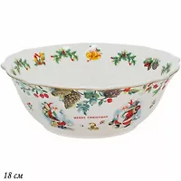 Салатник 18см НОВОГОДНИЙ в под.уп.(х36)Фарфор арт.205-342