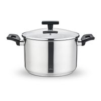LR02-249 Кастрюля LARA (нерж) ВЕСТА 22x13,5см 5.1л, капсулированное индукционное дно, стекл. крышка