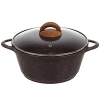 Кастрюля алюминий, антипригарное покрытие, 3 л, с крышкой, крышка стекло, круглая, Гурман, Coral, ГМ