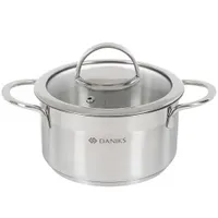Кастрюля нержавеющая сталь, 1.8 л, с крышкой, Daniks, Бонн, GS-01319-16CA (364384)