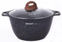 Кастрюля 4л со стекл. крышкой, АП линия "Granit ultra" (blue) "Kukmara"