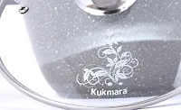 АП Кастрюля 2л со стеклянной крышкой (светлый мрамор)  арт.кмс22а "Kukmara"