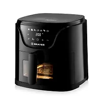 Аэрогриль BRAYER 2061BR, 1500Вт, 5л, t. 200С, съемная решетка, таймер, LCD-дисплей, 7 программ