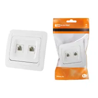 Розетка компьютерная RJ-45 + TФ (RJ-11) белая "Валдай" TDM (SQ1804-0015)
