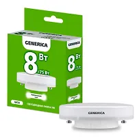 Лампа LED T80 таблетка 8Вт 230В 4000К GX53 GENERICA арт.LL-T80-08-230-40-GX53-G