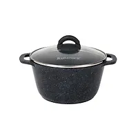 Кастрюля 4,5л со стеклянной крышкой, АП линия "Granit" (black) "Kukmara" кгч45а