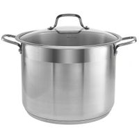 WEBBER BE-128-20L Кастрюля из нержавеющей стали 20 литров, со стеклянной крышкой, 32*25см
