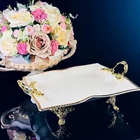 Блюдо 23см на ножках с ручками в под.уп.(х12)Фарфор арт.205-862