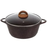 Кастрюля алюминий, антипригарное покрытие, 4 л, с крышкой, крышка стекло, круглая, Гурман, Coral, ГМ