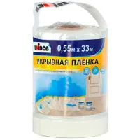 Пленка укрывная UNIBOB с малярной лентой 0,55м х 33м полиэтиленовая 10мкм ИУ арт.38221 (50шт)
