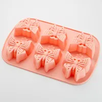 BE-4471S Форма для выпечки 6 кексов "Махаон" цвет: розовый 25.7X16.8X2.5cm (72)