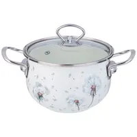 Кастрюля agness эмалированная со стеклянной крышкой, 2 л диа 18см 943-056