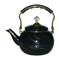 Чайник эмалированный 2,5 л., цвет: чёрный мрамор (R-3425) "МАРУСЯ"