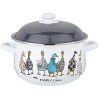 Кастрюля agness эмалированная с эмал.крышкой серия "Family farm", 3.6 л, 22*13 см 934-623