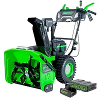 Снегоуборщик аккумуляторный Greenworks 82В GD82ST56, 61 см, самоходный АКБ 82В 8ач х 3 (2602807UF3)