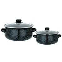 Набор кастрюль, 4 предм. (2 КАСТРЮЛИ С КРЫШКАМИ: 2,1 Л (d20 см), 4.0 Л (d24 см), с внутренним эмалир