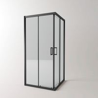 EG3B Душевое ограждение квадрат EvaGold 90х90, профиль черный матовый, прозрачное стекло