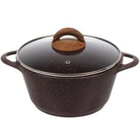 Кастрюля алюминий, антипригарное покрытие, 2 л, с крышкой, крышка стекло, круглая, Гурман, Coral, ГМ