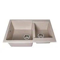 Мойка GranAlliance G-54 (770 х510мм) двухсекционная ,песочная с сифоном