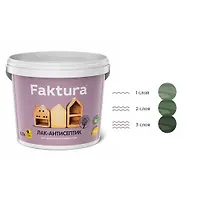 Лак-антисептик Faktura еловая зелень  (0,9 л. )