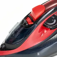 Утюг DELTA LUX DE-3000 черный с красным, 2000 Вт, керамика, самоочистка, паровой удар, 320мл