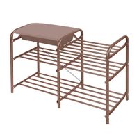 Этажерка Люкс5 Nika 790х330х510 3-х ярусная с мягким сидением и ящиком корич/корич ЭТЛ5-1/К