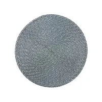 Салфетка для стола полимер, 38х38 см, круглая, темно-серая, Y4-7182 (443751)