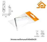 Уголок мебельный 60х60х20 (компл. 2 шт.) белый "ДОМАРТ"