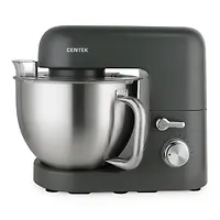 Планетарный миксер Centek CT-1151 (хром/серый) 1600Вт, чаша с ручкой 5л 3 насадки, 8 скоростей