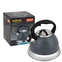 Чайник CLASSICO STILE, объем 3,5 л, из нерж ст.со свист., серый в бел т., ручка с soft-touch 985623