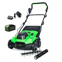 Аэратор-скарификатор аккумуляторный Greenworks , 40V, бесщеточный, c 1хАКБ 4Ач и ЗУ (2517607UB)