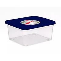 Коробка для мелочей Зимние забавы, 1,9 л, прозрачный+синий, Полимербыт