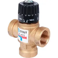 SVM-0110-164320 STOUT Термостатический смесительный клапан для систем отопления и ГВС 3/4 ВР 20-43С