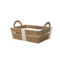 Корзина стеллажная с ручками "Атакама" Д360 Ш230 В170, бежевый, серый арт.Shan-29S