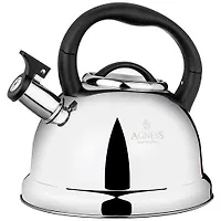 Чайник agness со свистком, 3,0 л и складывающейся ручкой 937-033 937-033