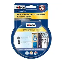 Клейкая лента двухсторонняя для наружних работ 19мм х 5м пена UNIBOB ИУ (28) арт.47036