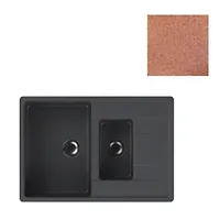 Мойка GranAlliance G-51 (765 х490мм) двухсекционная , терракот с сифоном