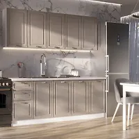 Кухня Антея 2.0 ясень крем софт (ШВ400/800/800,ШН3Я400,ШН800,ШНМ800, стол 0.8+0.8+0.4 бел) г.Пенза