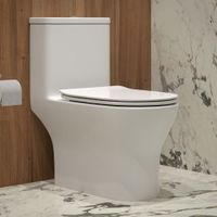 Унитаз-моноблок SM9618 безободковый, сиденье тонкое ДП, арматура (с гофрой и подводкой)
