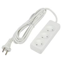Удлинитель серии Ultra, шнур 3м., 3 гнезда, 10A, б/з. Белый. TM UnielS-CU3-3 WHITE UL-00009982