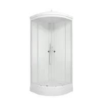 Душевая кабина Triton Ультра 80*80 В 1/4 круга, высоки поддон, Белый, прозрачная, ДН4 (7 мест+сифон)
