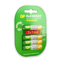 Аккумуляторы перезаряжаемые GP ReEnergy 100AAAHC, AAA (LR03), 930 мАч, 4 шт.
