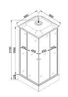 Душевая кабина EvaGold квадрат F901WS-Q (90*90,низ.под.,рифл.стек.,бел.стен.,хром матовый проф.4к.)