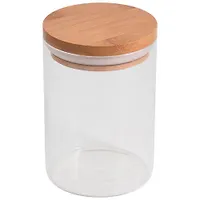 Стеклянная банка для сыпучих продуктов с крышкой BAMBU, объем: 0,6 л арт.004450