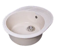 Мойка GranAlliance G-33 (570 х465мм) бежевая с сифоном