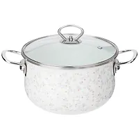 Кастрюля эмалированная agness со стеклянной крышкой, 3.6 л, 22*13 см 915-148