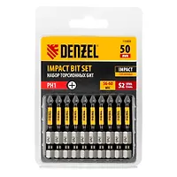 Набор бит торсионных PH1x50 мм, лазерная обработка шлица, сталь S2, 10 шт.// Denzel арт.11688