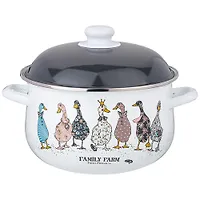 Кастрюля agness эмалированная с эмал.крышкой серия "Family farm", 5.0 л, 24*14 см 934-624