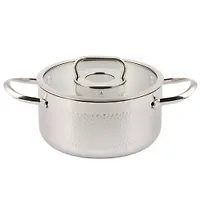 Кастрюля нерж, 4.75 л, с крыш, крыш стекло, Daniks, Навия, индукц, SD-0136-22 (505754)